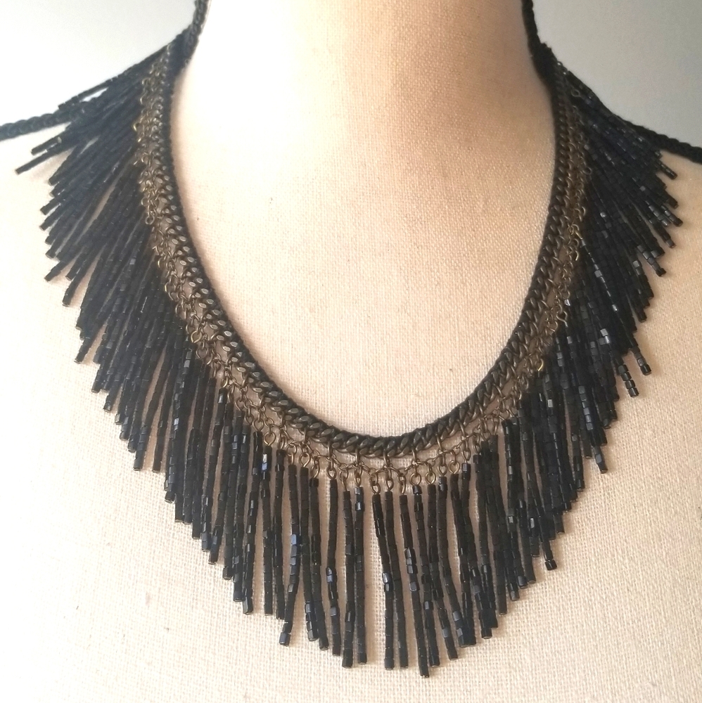 ⚜ Black Fringes Statement Necklace ⚜